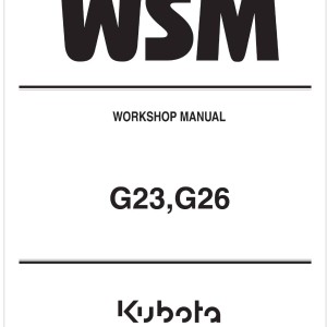 Kubota G26 Workshop Manual