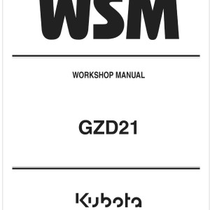 Kubota GZD21 Workshop Manual