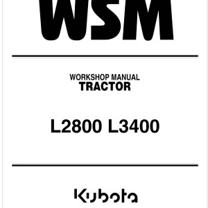 Kubota L3400 Workshop Manual