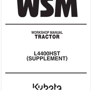 Kubota L4400HST SUPPLEMENT Workshop Manual