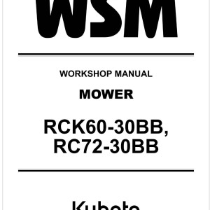 Kubota RC72-30BB Workshop Manual