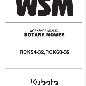 Kubota RCK60-32 Workshop Manual