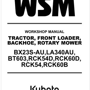 Kubota RCK60B Workshop Manual 2019