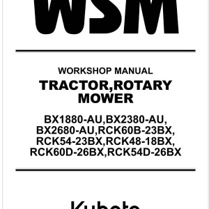 Kubota RCK60D-26BX Workshop Manual 2022