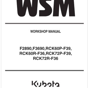 Kubota RCK72P-F39 Workshop Manual