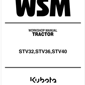 Kubota STV40 Workshop Manual