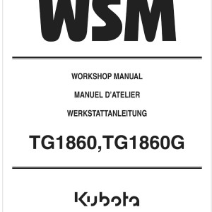 Kubota TG1860G Workshop Manual EN FR DE