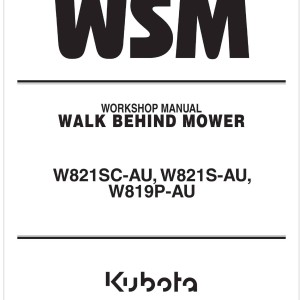 Kubota W821SC-AU Workshop Manual