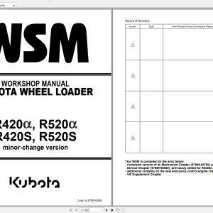 Kubota R420a R420S R520a R520S Workshop Manual