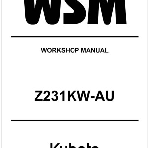 Kubota Z231JW-AU Workshop Manual