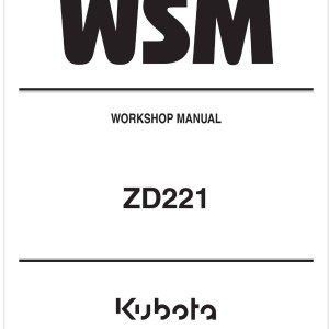 Kubota ZD221 Workshop Manual