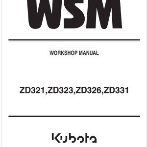 Kubota ZD321 Workshop Manual