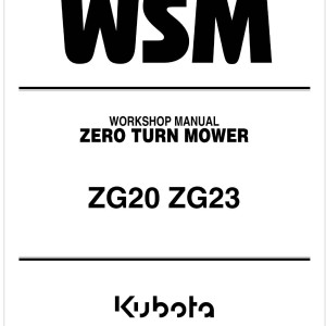 Kubota ZG23 Workshop Manual