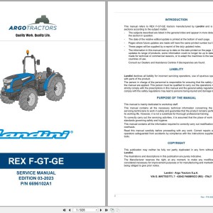 Landini Rex F-GT-GE (RP5F) Service Manual 6696102A1 2023