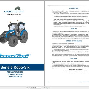 Landini Series 6 Robo-Six (RP6D) Service Manual 6723716A2 2024