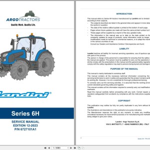 Landini Series 6H 6-125H 6-135H (RS2C) Service Manual 6727101A1 2023