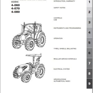 Landini 4-060 4-070 4-080 Maintenance Operators Manual 6670715A3