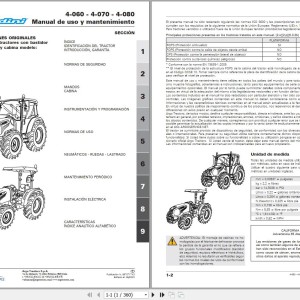 Landini 4-060 4-070 4-080 Maintenance Operators Manual 6670717A3