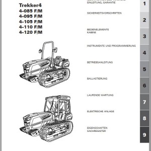 Landini 4-085 4-095 4-105 4-110 4-120 F-M Maintenance Operator Manual 6736578A1