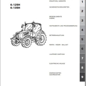 Landini 6-125H 6-135H Maintenance Operator Manual 6708735A1