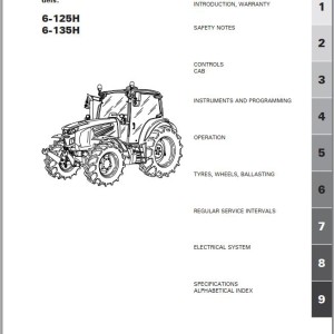 Landini 6-125H 6-135H Maintenance Operators Manual 6708732A1