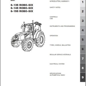 Landini 6-135 6-145 6-155 ROBO-SIX Maintenance Operators Manual 6675563A4