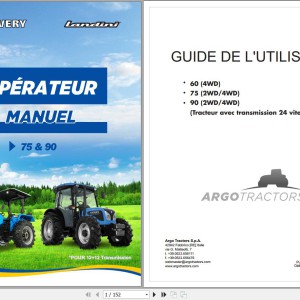 Landini 60 75 90 2WD 4WD Maintenance Operators Manual 6653676A1