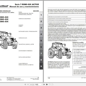 Landini 7-145 7-165 7-175 ROBO-SIX ACTIVE Maintenance Operators Manual 6627404A2