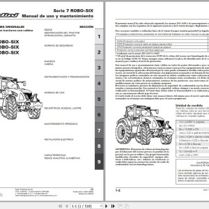 Landini 7-145 7-165 7-175 ROBO-SIX Maintenance Operators Manual 6627399A2