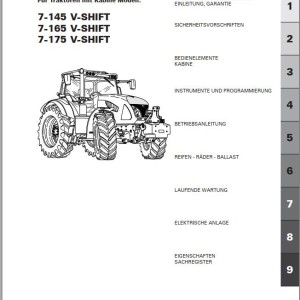 Landini 7-145 7-165 7-175 V-SHIFT Maintenance Operator Manual 6629284A2