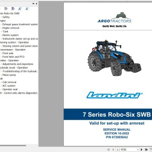 Landini 7-165 7-170 7-175 7-180 ROBO-SIX Service Manual 6720650A2