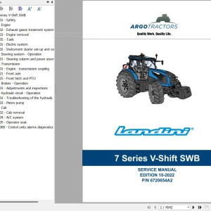 Landini 7-165 7-170 7-175 7-180 ROBO-SIX Service Manual 6720654A2