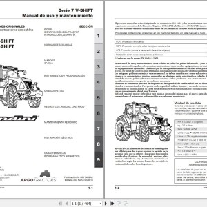 Landini 7-175 7-190 V-SHIFT Maintenance Operators Manual 6603452A2