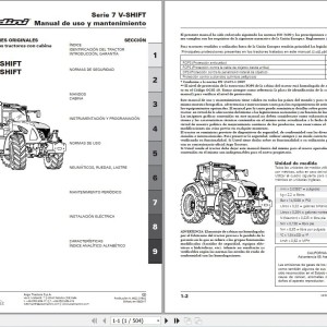 Landini 7-180 7-200 V-SHIFT Maintenance Operators Manual 6622310A2