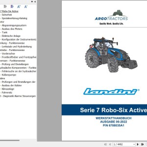 Landini 7-200 7-210 7-230 ROBO-SIX Service Manual 6708035A1