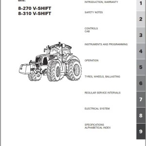 Landini 8-270 8-310 V-SHIFT Maintenance Operators Manual 6723896A3