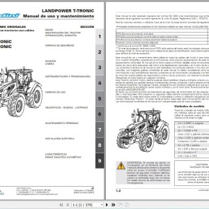 Landini Atlas 70 75 80 85 90 100 Maintenance Operators Manual 3651943M2