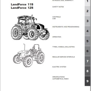 Landini LandForce 115 125 Maintenance Operators Manual 6516464M5