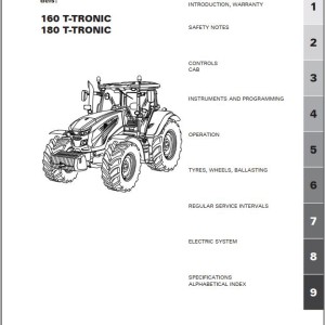 Landini Landpower 160 180 T-TRONIC Maintenance Operators Manual 6730163A1