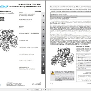 Landini LANDPOWER 160 180 T-TRONIC Maintenance Operators Manual 6730165A1