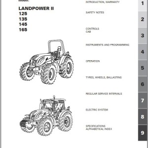 Landini LANDPOWER II 125 135 145 165 Maintenacne Operators Manual 6513269M4