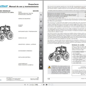 Landini Powerfarm 100 110 120 Maintenance Operators Manual 6715320A1