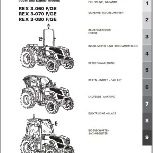 Landini REX 3-060 3-070 3-080 F GE Maintenance Operator Manual 6671253A3