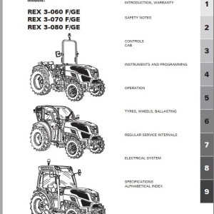 Landini Rex 3-060 3-070 3-080 F GE Maintenance Operators Manual 6671250A3