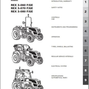 Landini Rex 3-060 3-070 3-080 F GE Maintenance Operators Manual 6671250A4