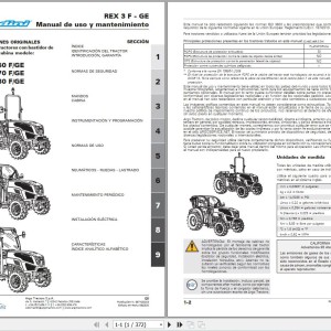 Landini Rex 3-060 3-070 3-080 F GE Maintenance Operators Manual 6671252A3