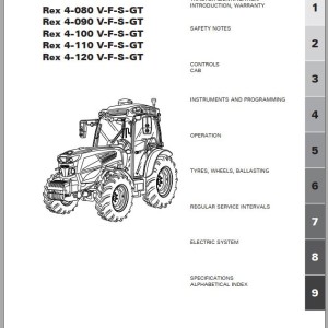 Landini Rex 4-080 4-090 4-100 4-110 4-120 V F S GT Maintenance Operators Manual 6685002A2