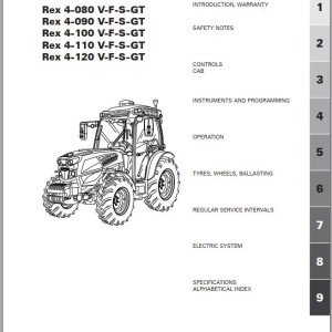 Landini Rex 4-080 4-090 4-100 4-110 4-120 V F S GT Maintenance Operators Manual 6685002A3