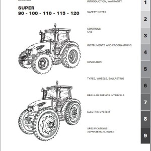 Landini Super 90 100 110 115 120 Maintenance Operators Manual 6720175A1