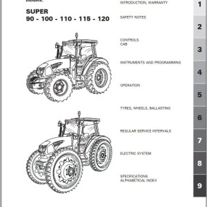 Landini Super 90 100 115 120 Maintenance Operators Manual 6720175A1